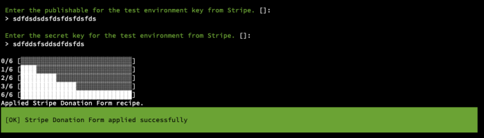 Bar graph with data loading and successful execution message.