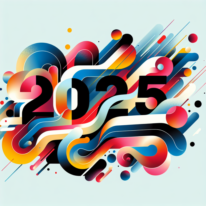 A 2025 year in review blog post image with 2025 and abstract design. 